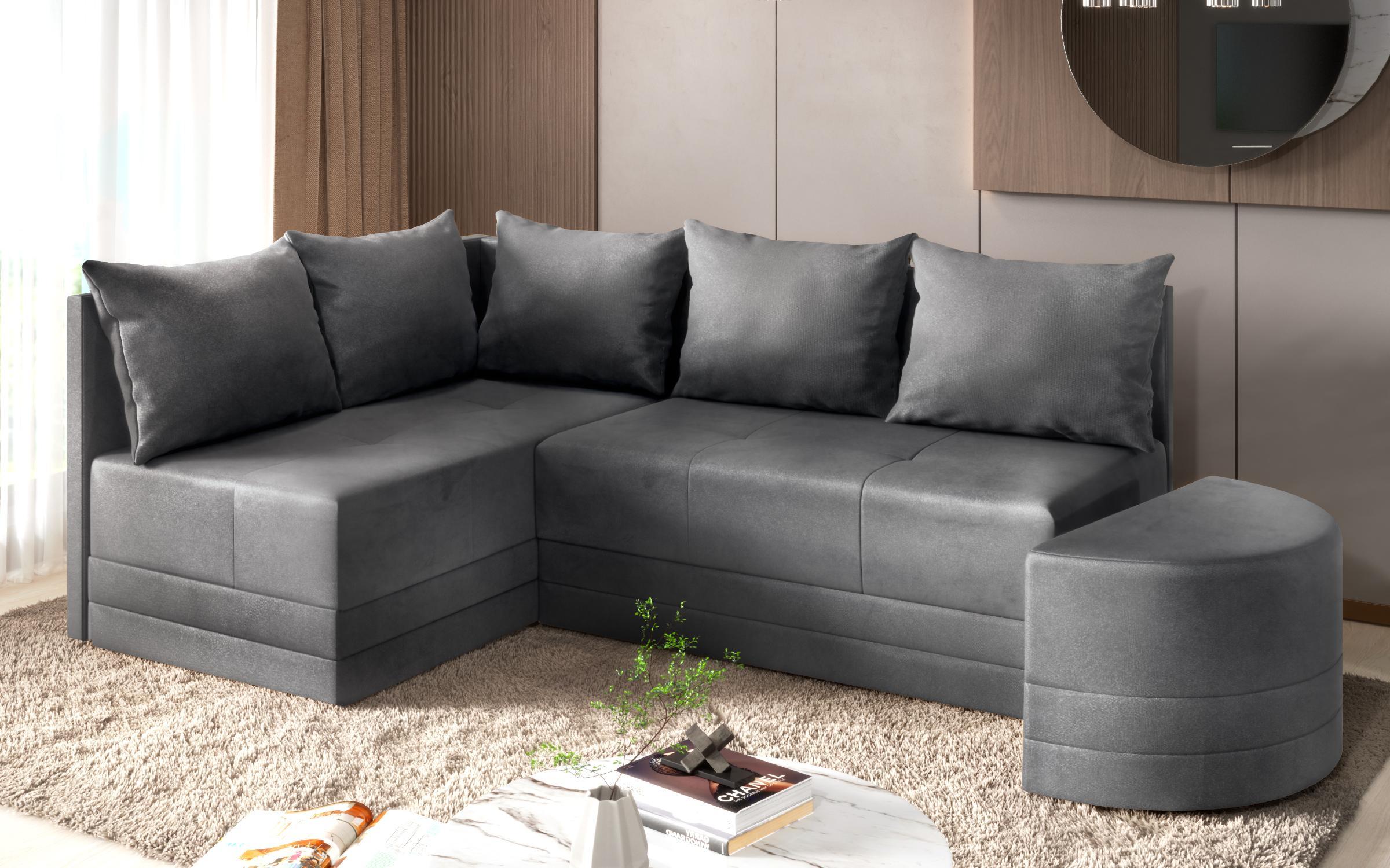 Γωνιακός καναπές – κρεβάτι Kamelo, σκούρο γκρι  7